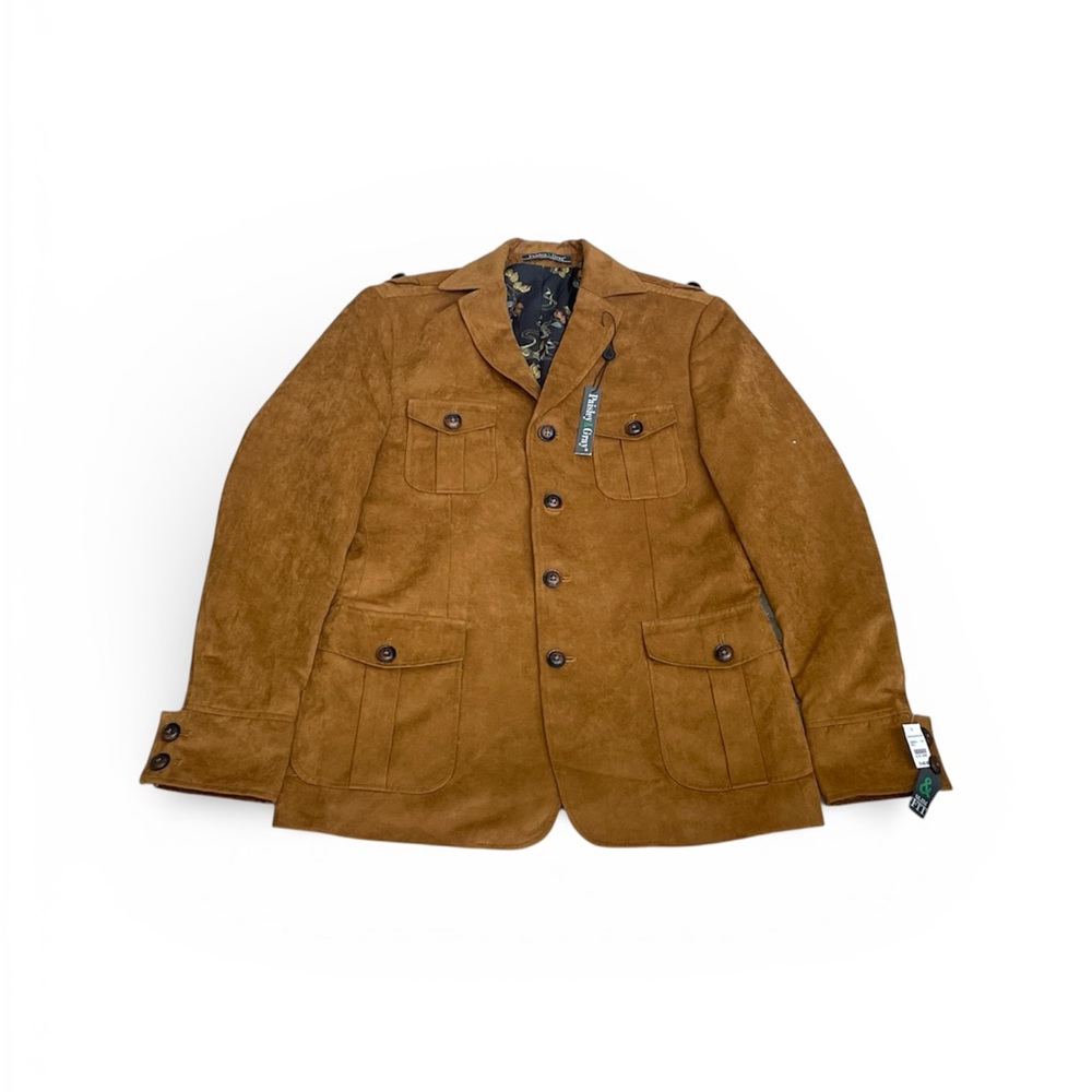 Paisley & Gray Brown Military Field suede jacket Jacket slim fit size small new